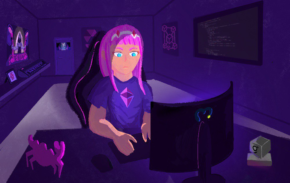 NFT image of coder girl